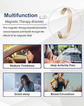 Copper Magnetic Bracelets, 99% Pure Copper Bracelet for Women with 3500 Gauss, Adjustable Tricolor Gold Jewelry Gift