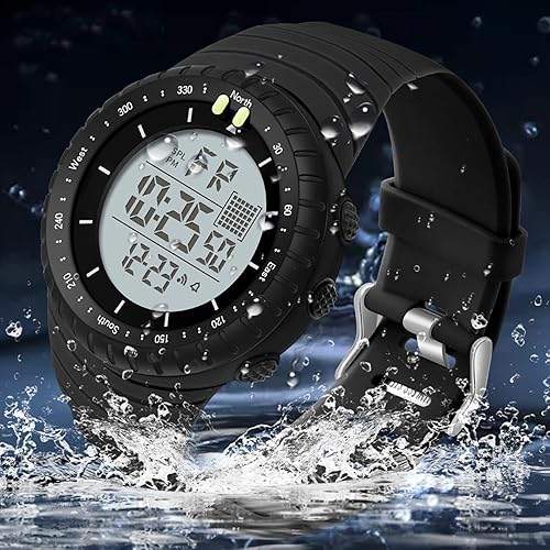Miniatura 5 de findtime Reloj deportivo digital para hombre, pantalla LED impermeable, reloj militar de cara grande, electrónico resistente con alarma de cronómetro