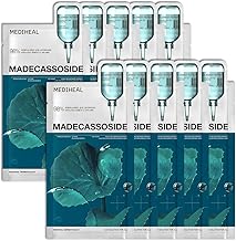 Mediheal Essential Face Mask [Madecassoside] Blemish Repair 10 pcs. with 98% Purity Madecassoside & Hyaluronic Acid - Soothing Care, Hydrating- Travel Essentials, Vegan Formula Korean Sheet Mask