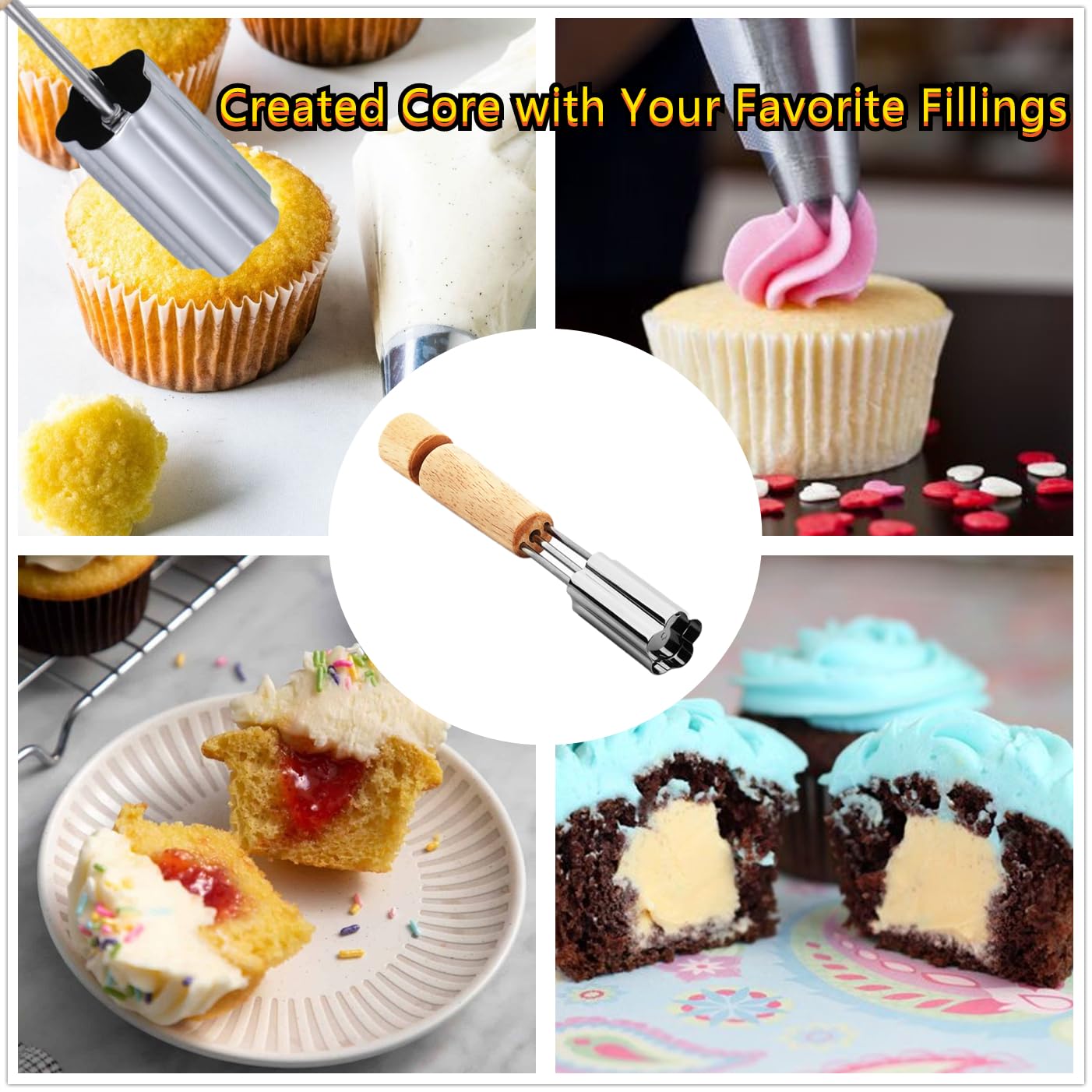 Descorazonador Para Cupcakes Y Magdalenas - Herramienta Para Rellenar Postres