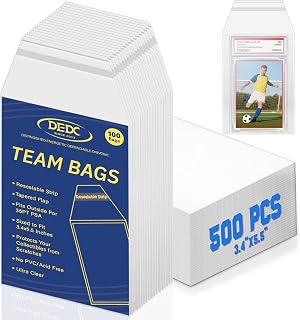 DEDC 500 Bulk Pack Psa Slab Sleeves, Team Bags Graded Card Sleeves Fit Psa Slab Protector for Trading Cards Baseball Sports Rating Boards