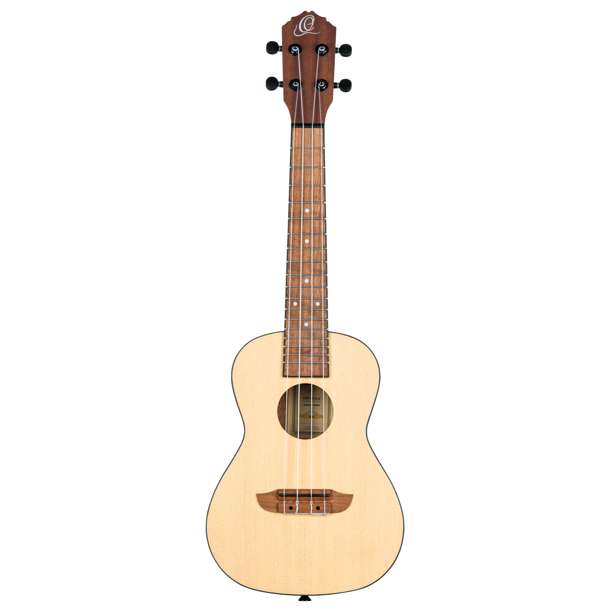 Ortega Guitars Ukulélé Concert Acoustique – Série Bonfire – Épicéa / Sapele, Naturel (RU4)