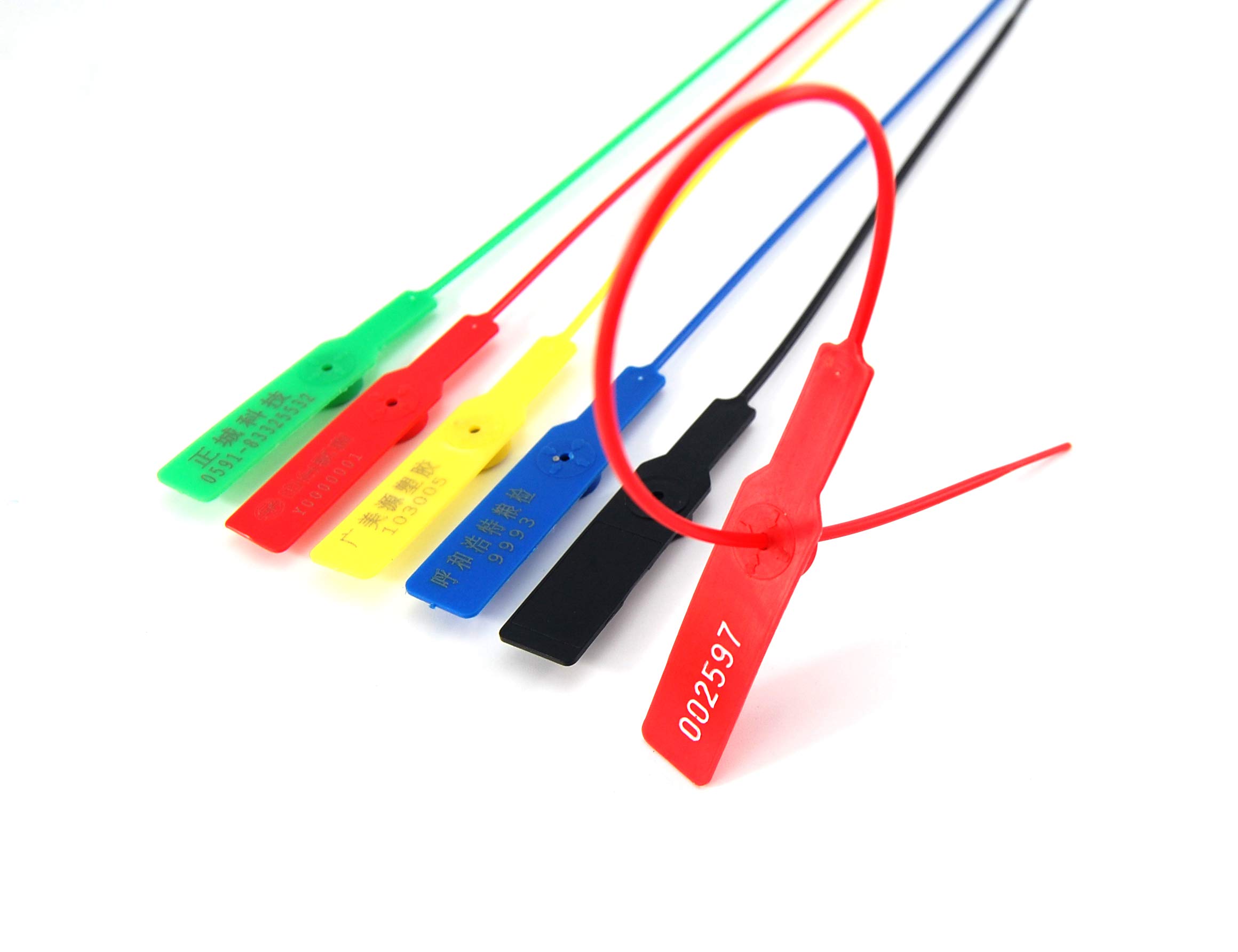 WUBAO(R) Lot de 100 Joints de sécurité numérotés en Plastique Anti-Traction, Rouge