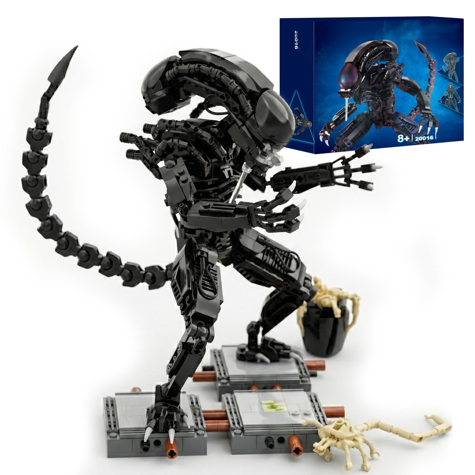 Xenomorph Action Figure Building Kit Compatible with Lego Sets for for Adults,Horror Halloween Toys for Boys 8-12,14 Years Up 616 pcs