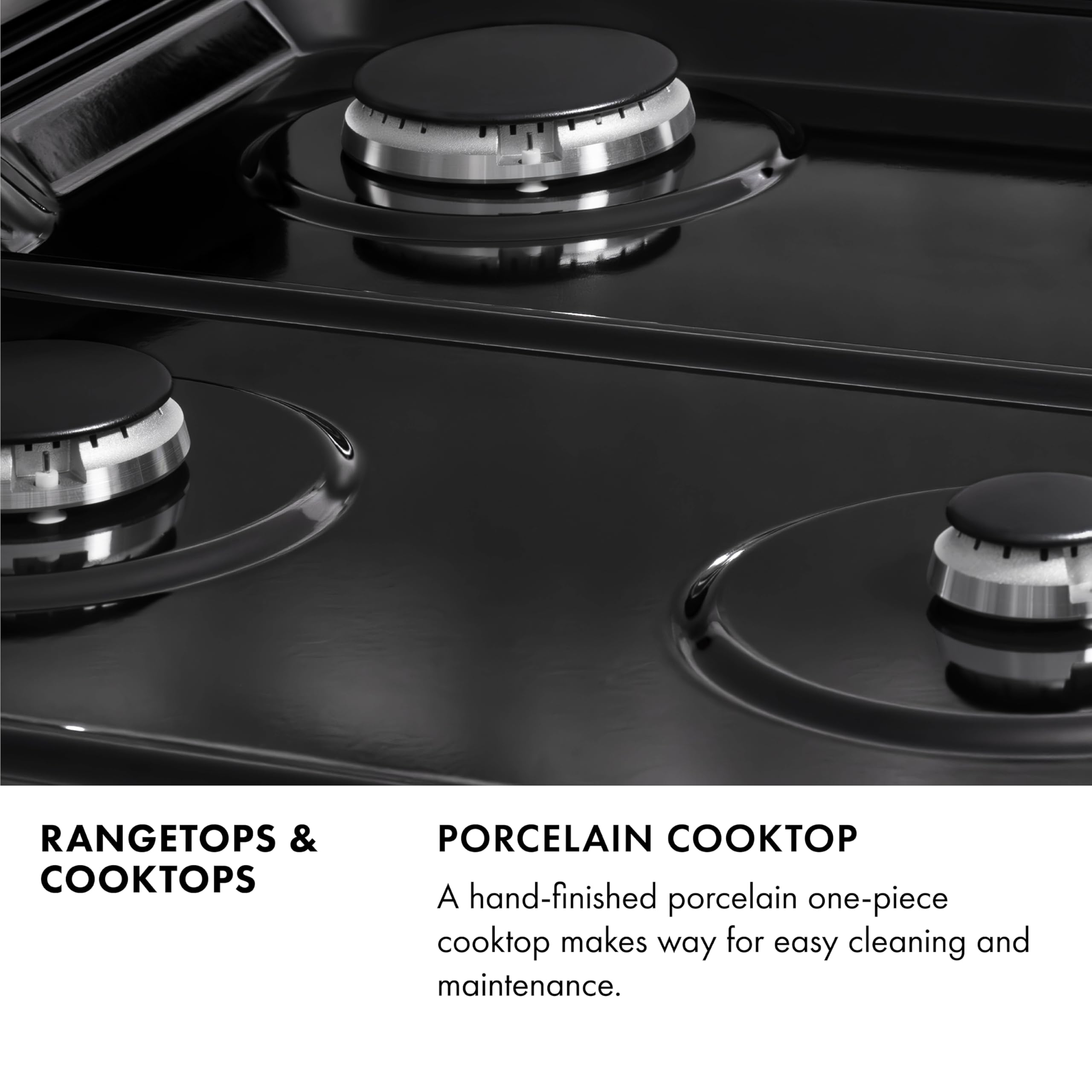 ZLINE 36 in. Gas Cooktop with 6 Brass Burners and Black Porcelain