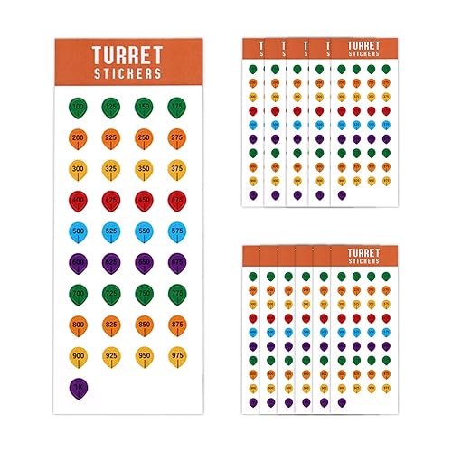 12 Sheets Color-Coded Rifle Scope Turret Stickers, Waterproof Turret Tags