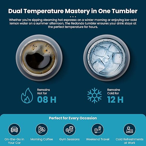 Miniatura 6 de Quiksilver Redondo - Botella de agua de acero inoxidable de doble pared de 26 onzas, botella deportiva reutilizable con tapa a prueba de fugas, base