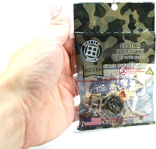 Miniatura 4 de Battle Brick Minifigura coleccionable personalizada del ejército OCP 82nd Airborne de 1.6 pulgadas de alto | Accesorios fabricados en los Estados
