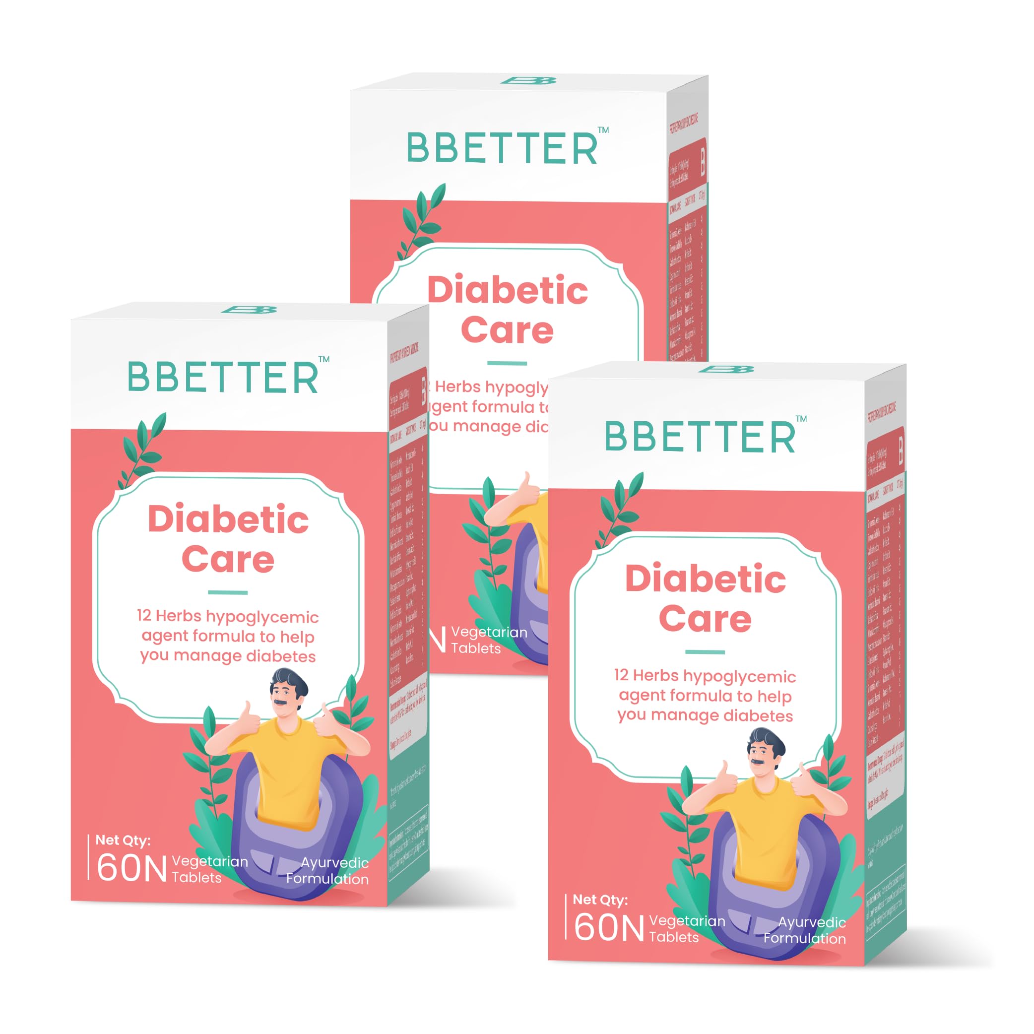 BBETTER Diabetic Care - Lab Tested Ayurvedic Medicine With Karela Jamun Gurmur Saptaranga And More To Manage Diabetes and Blood Glucose Level 180 Veg Capsules
