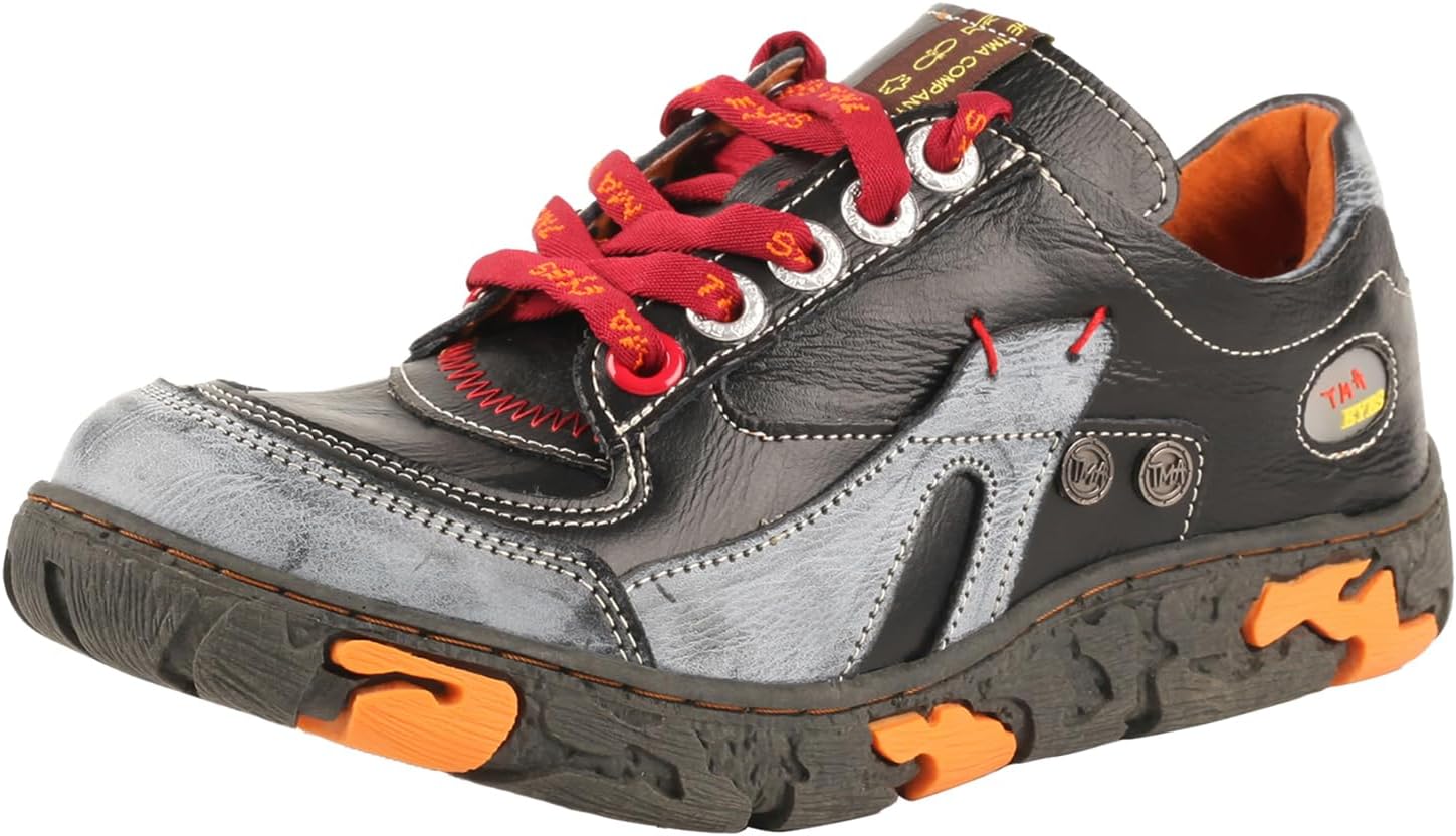 TMA EYES Women's Leather Soft Sole Non-Slip lace-up Walking Shoes