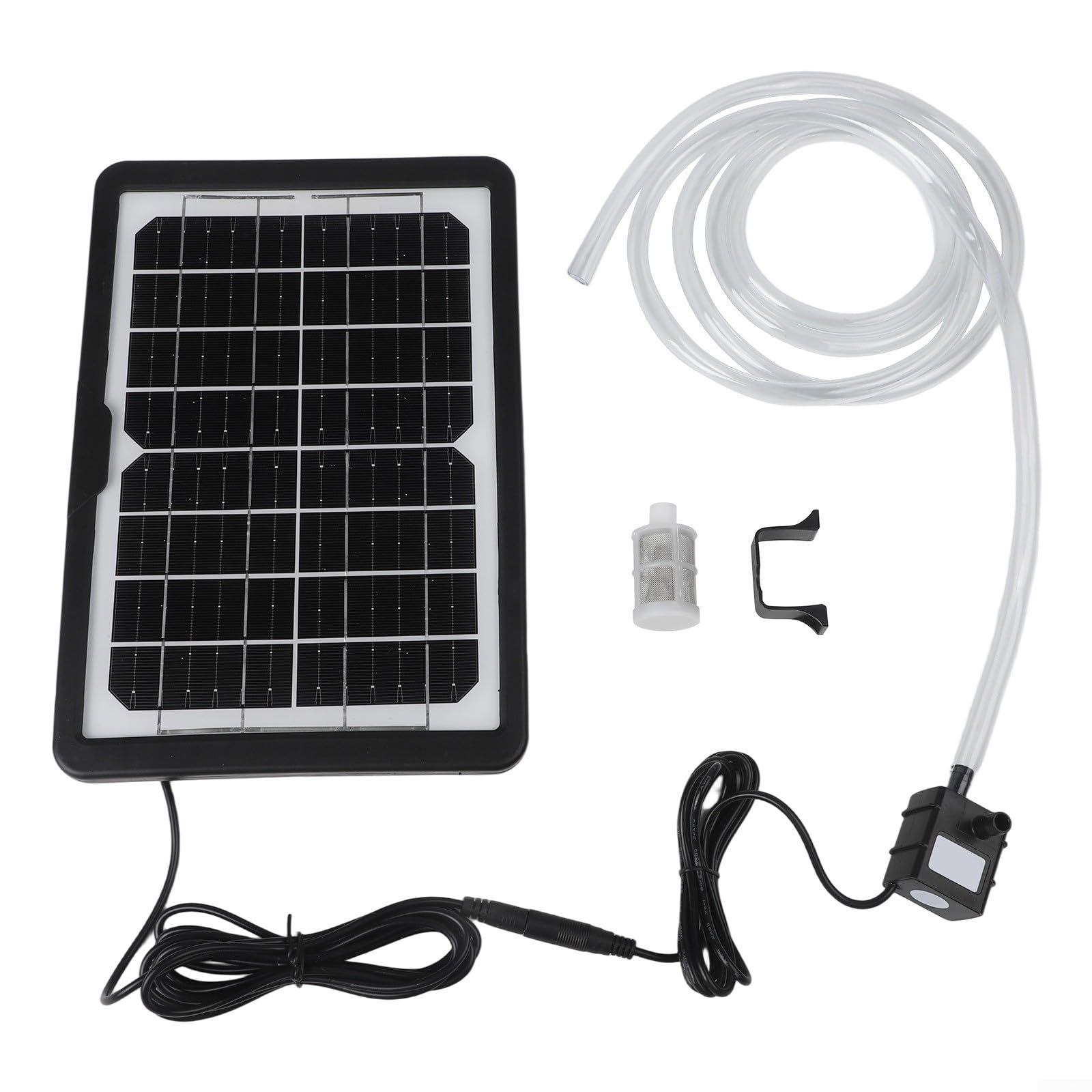 Pompe solaire submersible 9 V 6 W pour fontaine à poissons avec panneau réglable, double sortie, débit de 240 l/h, pour jardin, bain d'oiseaux, aquarium
