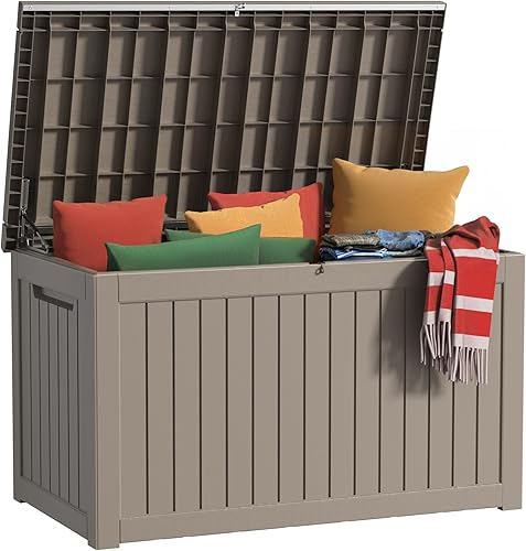 Caja de cubierta de resina de 230 galones, cajas impermeables para exteriores, contenedor resistente a los rayos UV con cerradura para suministros