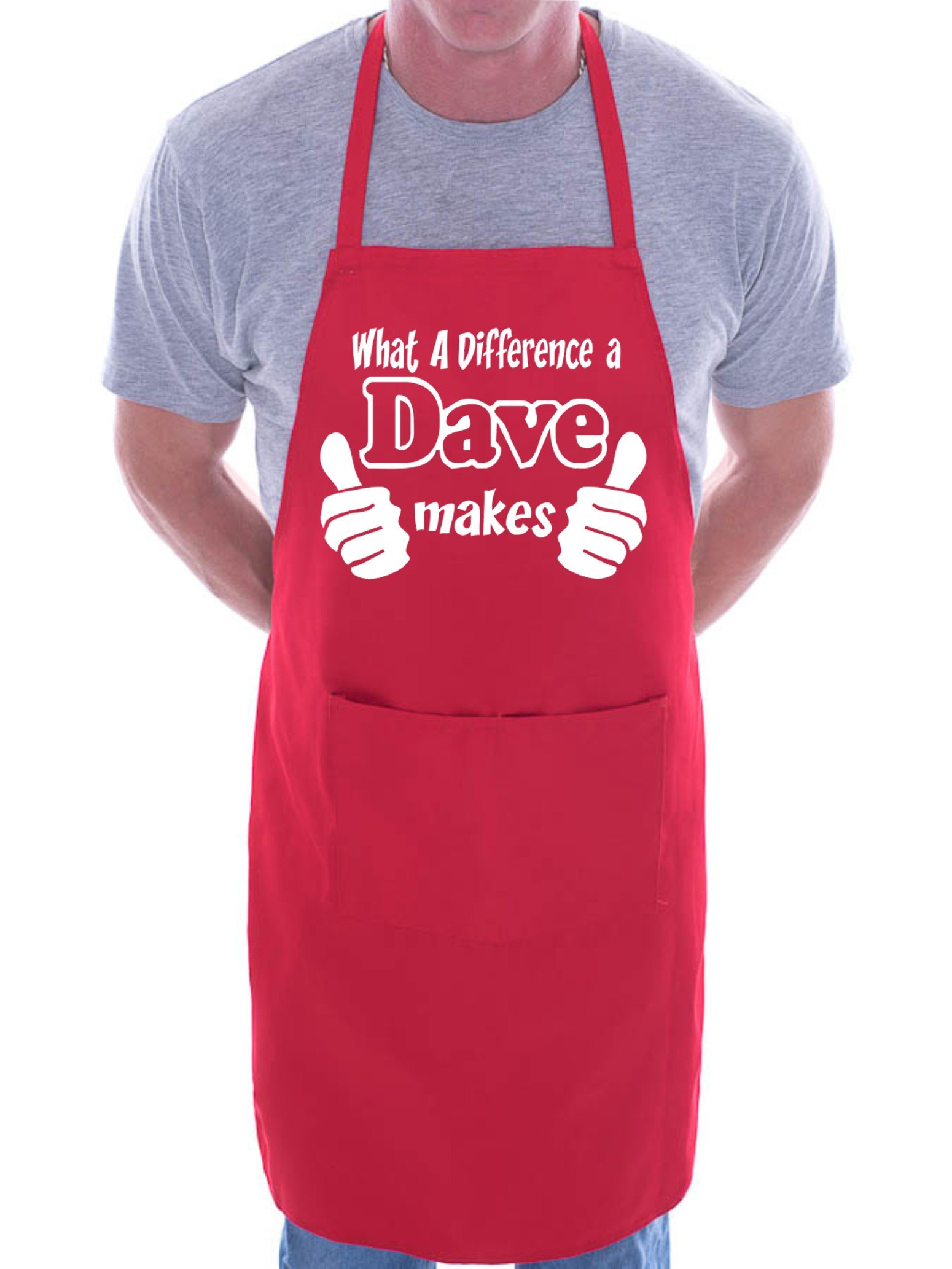 Print4u Men's Red Dave Bbq Cooking Funny Novelty Apron