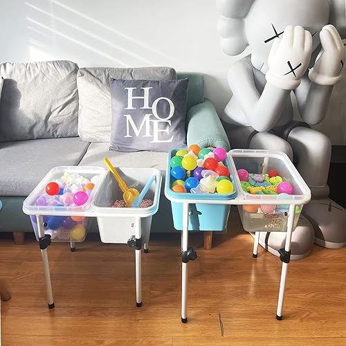 Miniatura 6 de Cubo de juego de plástico ajustable, fácil de instalar, cubo de playa, ejercicio práctico. mesa de juego de actividades con tapa, mesa de juego para