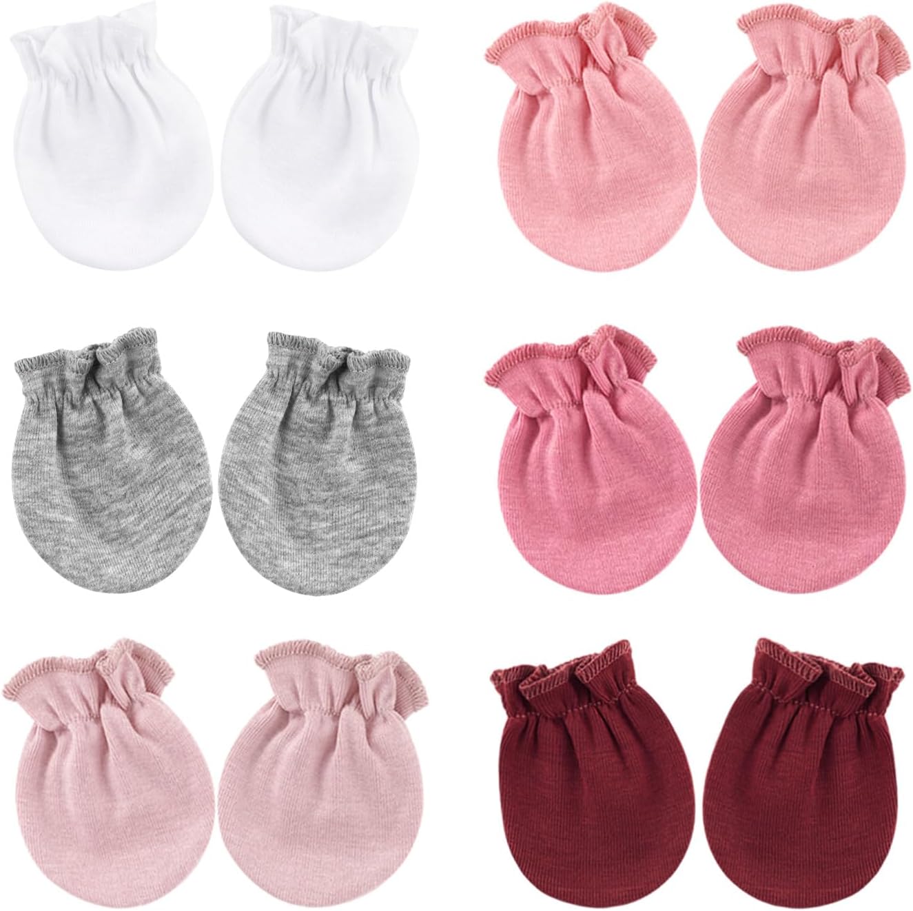 DRESHOW BQUBO Newborn Infant Toddler Mittens No Scratch Cotton Elastic Wrist Gloves Hypoallergenic for 0-6 Months Baby Boys Girls