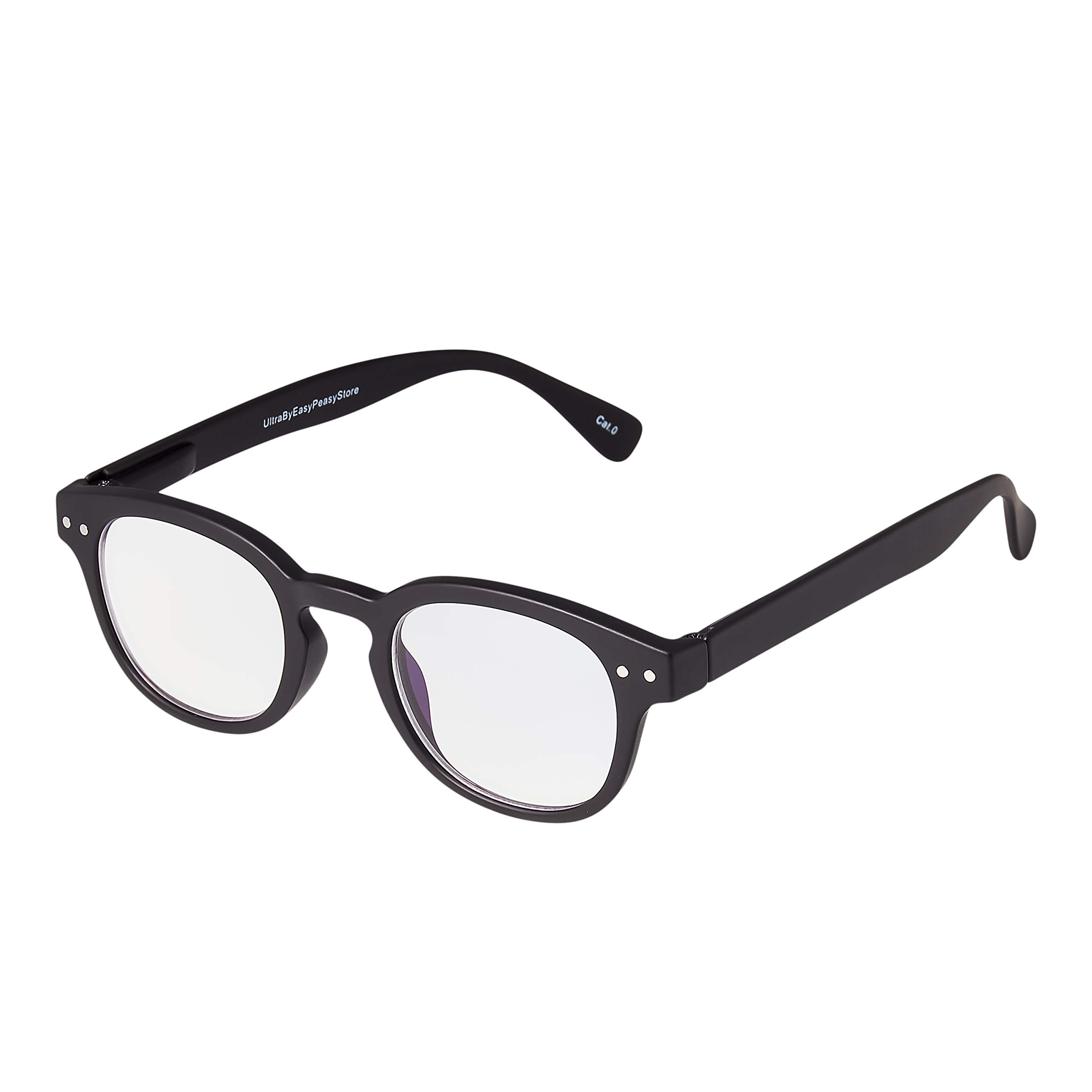 Black Horn Rimmed Unisex Reading Glasses  - Black / +3.5
