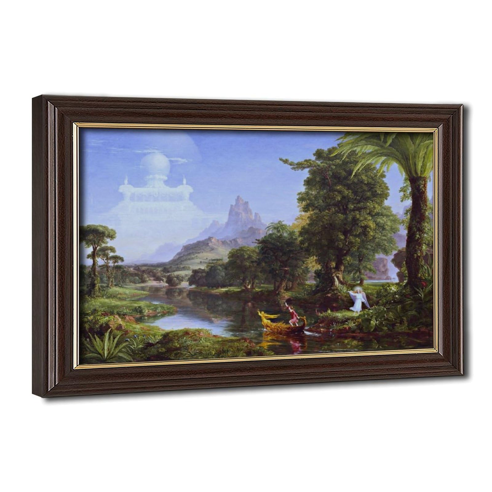 WCYB The Voyage of Life Youth by Thomas Cole Posters Prints Canvas Deco Paintings Wall Art Hangable Frame 16" L X 24" W