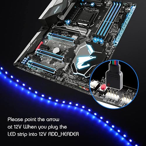 Miniatura 7 de Tira de luz LED RGB para PC, 2 unidades, tira de LED RGB de 19.7 pulgadas para PC, carcasa de computadoratira RGB, panel de control de cabezal RGB