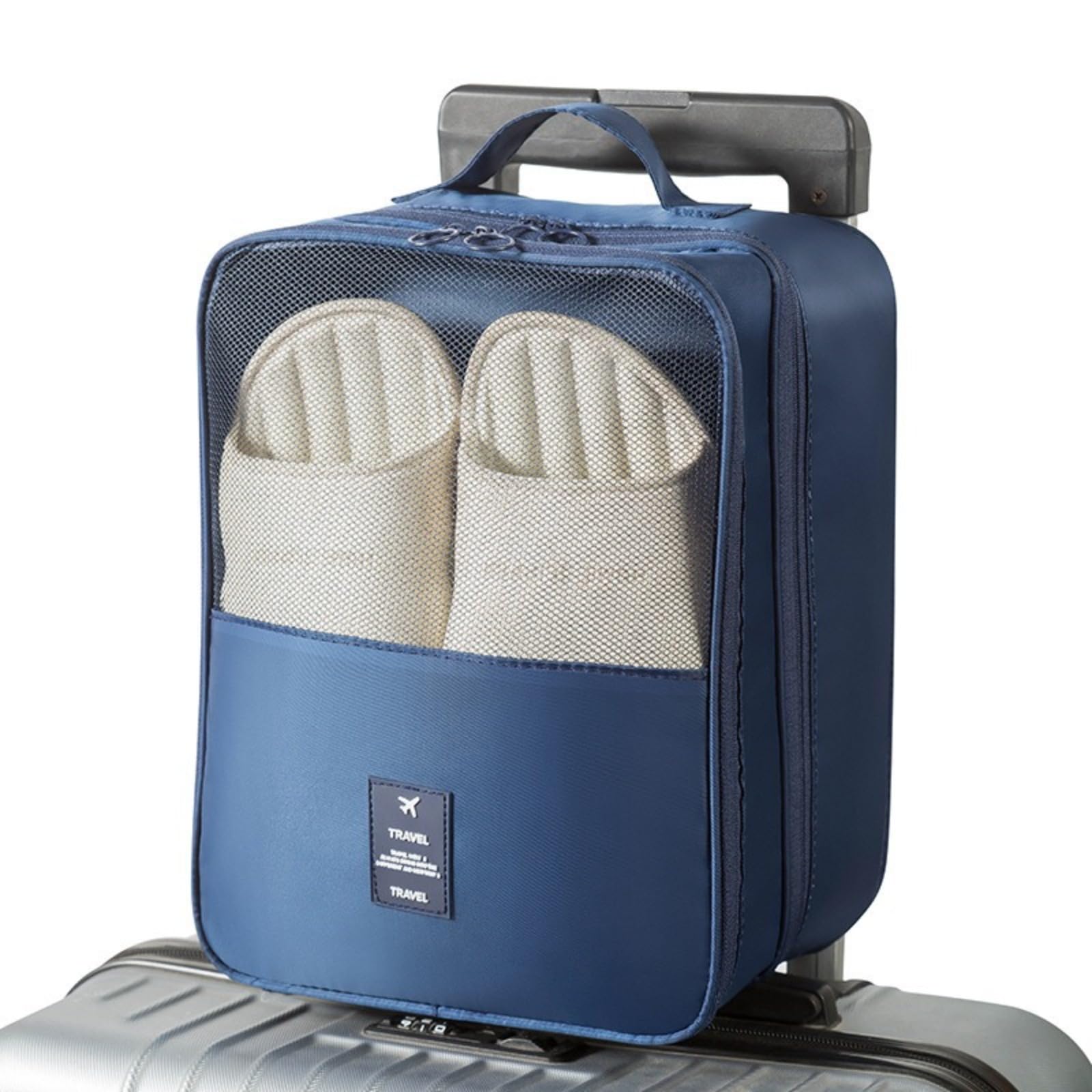 Bagagli portatili da viaggio d'affari, borsa per scarpe, Blu scuro, M, Riutilizzabile