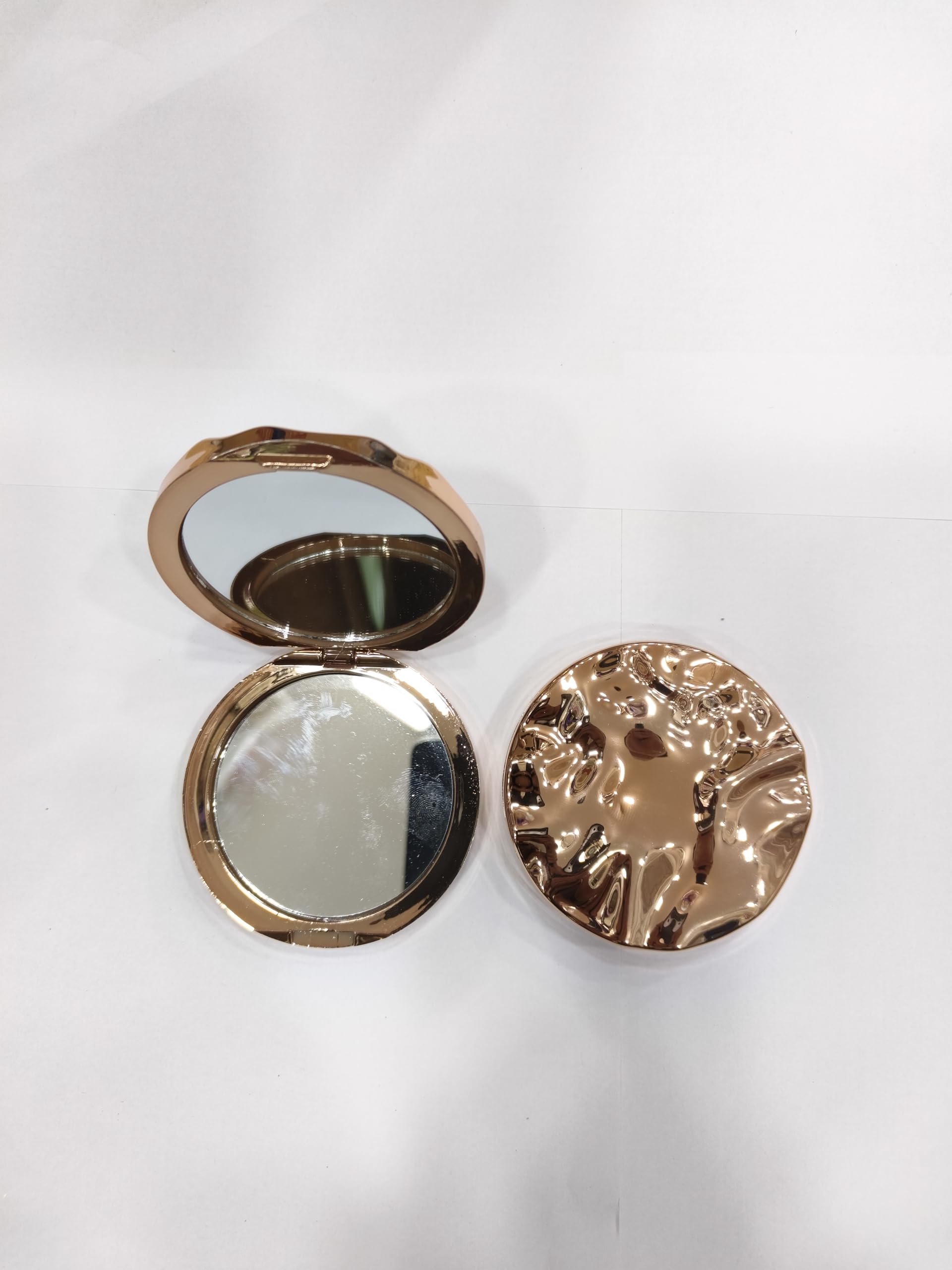 Plastic Small 1x10 Magnifying Glass Double Sided Foldable Purse Mirror for Women Square Shape Magnifying Hand Mirror for Makeup Handy Compact Travel Mirror 3D Design (Rose Gold)-image-39