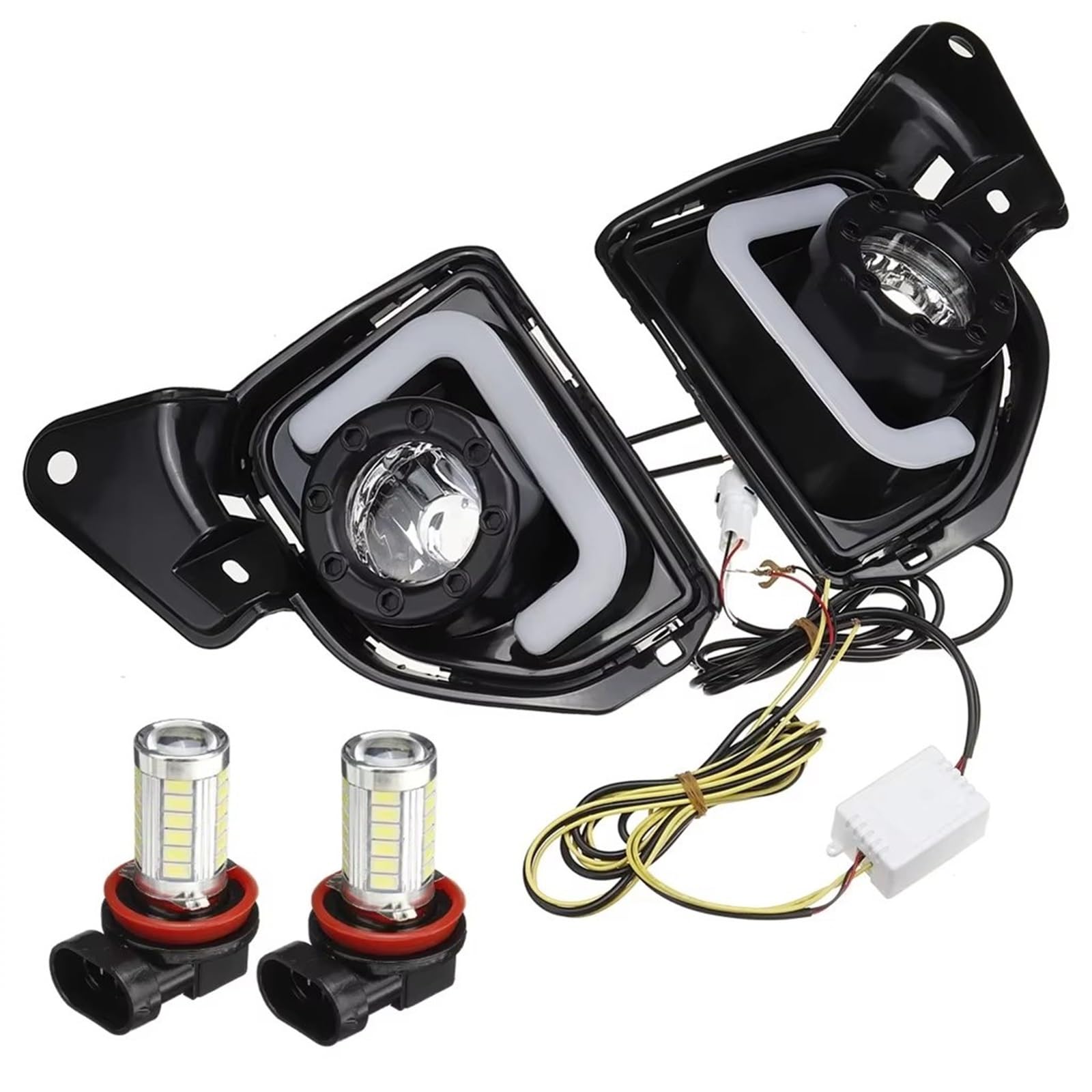 Luz De Circulación Diurna Para Toyota Para Hiace 2014-2018 Conjunto De Lámpara Antiniebla Luces Diurnas Led DRL Circulación Diurna Con Bombillas H11 6000K ~ 6700K