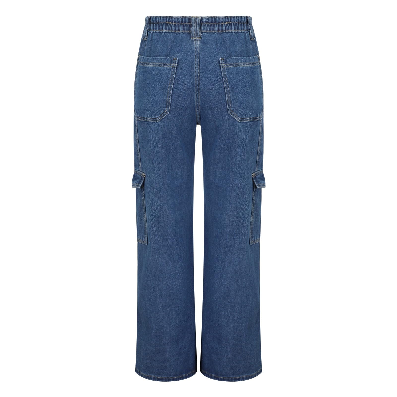 Jean ample pour femme - Coupe large - Décontracté, bleu foncé, L