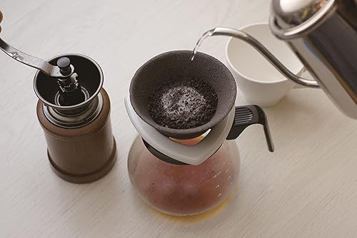 Miniatura 4 de COFIL - Filtro de café de cerámica japonesa, fabricado en Japón, gotero reutilizable, soporte azul