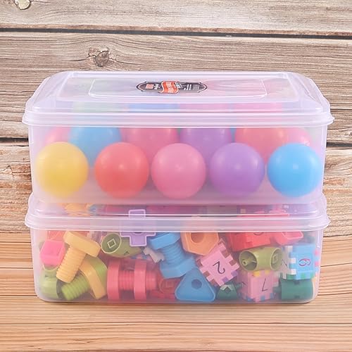 Miniatura 7 de Sadstory Contenedores de almacenamiento de plástico transparente de 11 cuartos de galón con tapa, contenedor de almacenamiento de plástico, 2