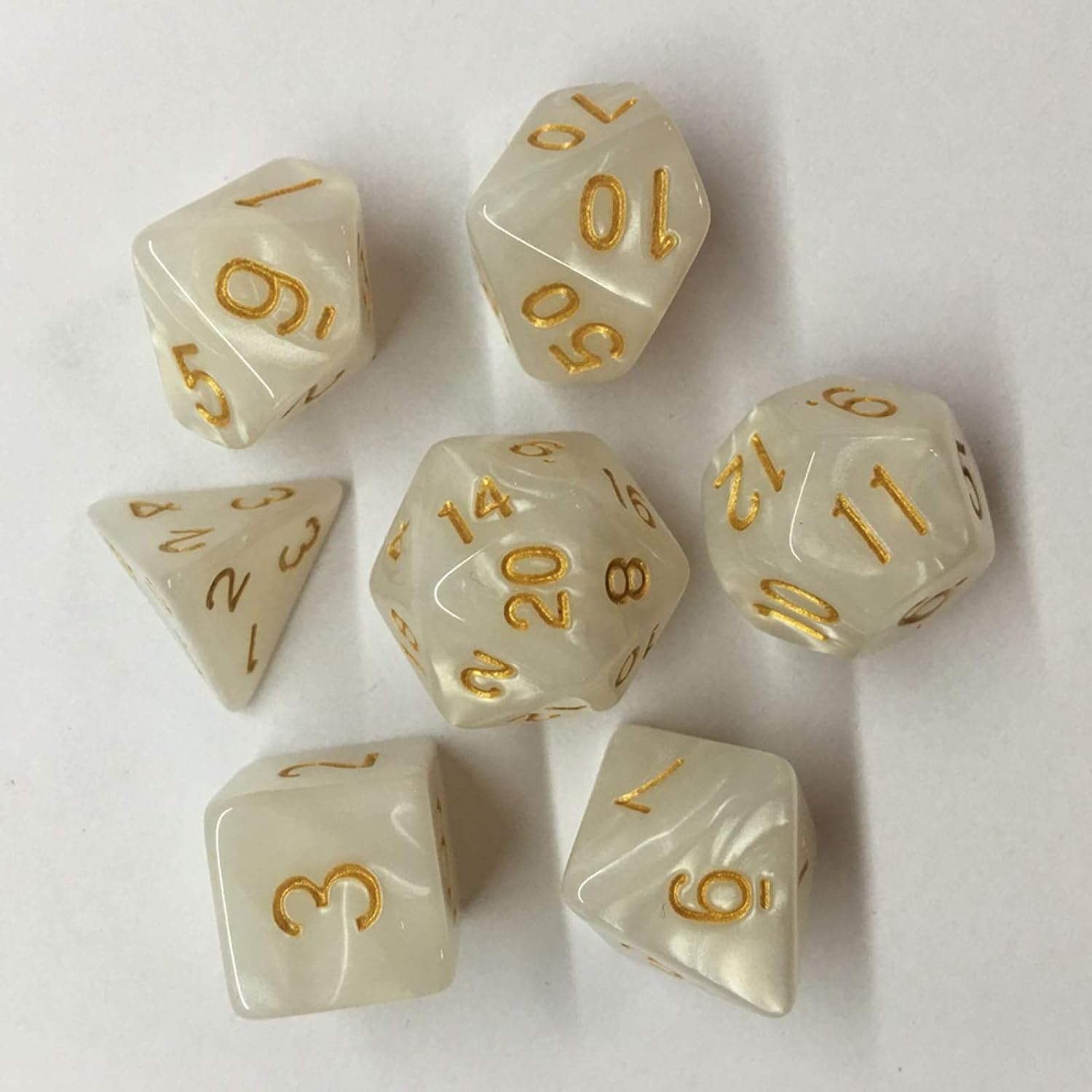 7Pcs Multicolor Polyhedral Numbers Dice for Party Table Board Game
