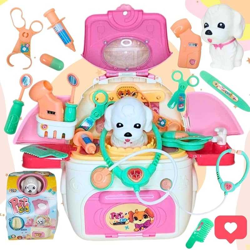 Brinquedo Mochila maleta Pet Shop Gato Com Acessórios kit médico veterinário Infantil cuida cachorro em oferta na Shopee Brinquedo Mochila maleta Pet Shop Gato Com Acessórios kit médico veterinário Infantil cuida cachorro em oferta na Shopee
