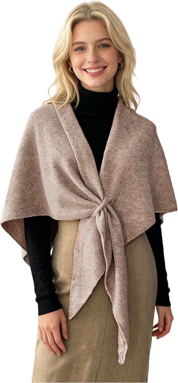 Women's Shawl Wrap Scarf Knitted Soft Warm Winter Poncho Cape Fall Fashion Elegant Cardigan Sweater Pashmina