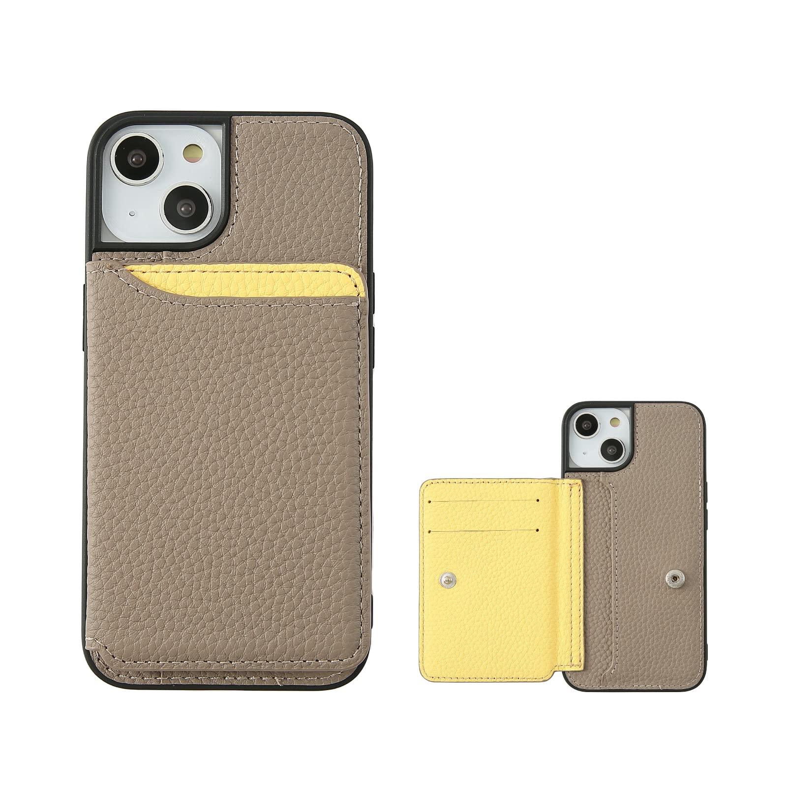 Amazon | HanaRo iPhone14 グレー×イエロー バイカラー