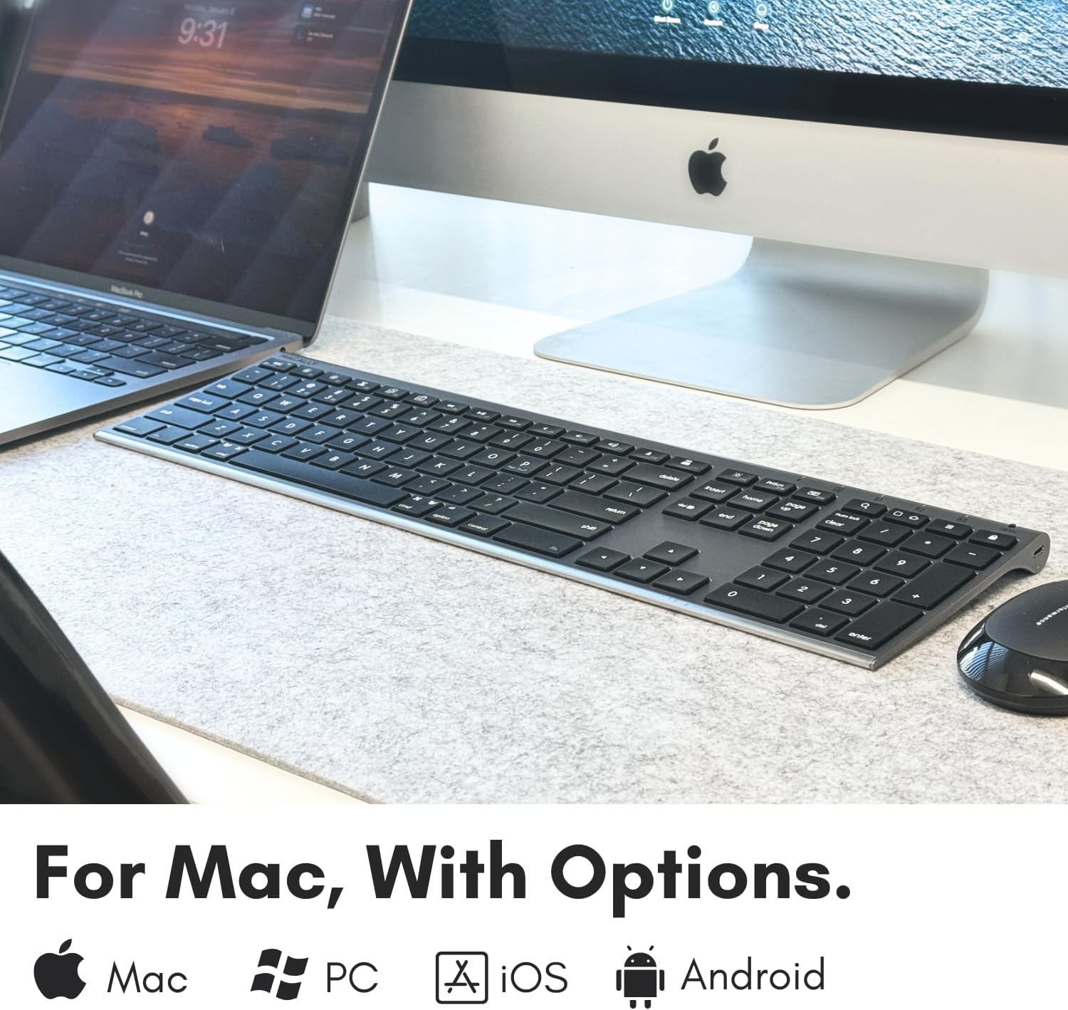 Macally Wireless Bluetooth Keyboard compatibility icons