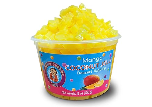 Mango Fruta Coco Jalea Postre Topping por Buddha Bubbles Boba Mango Jelly Mango Fruta Coco Jalea Postre Topping por Buddha Bubbles Boba Mango Jelly