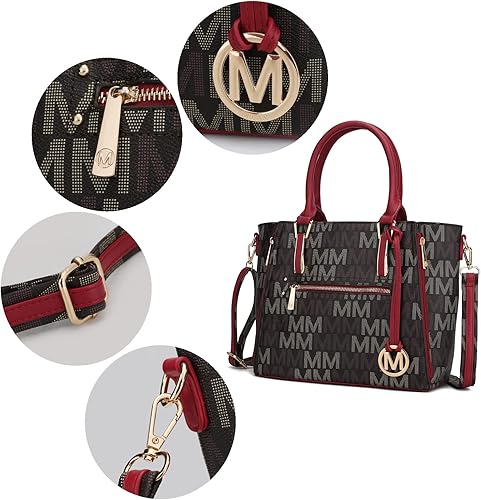 Miniatura 6 de MKF - Bolso bandolera de cuero sintético con asa superior para mujer espacioso bolso de mano con correa con dije M