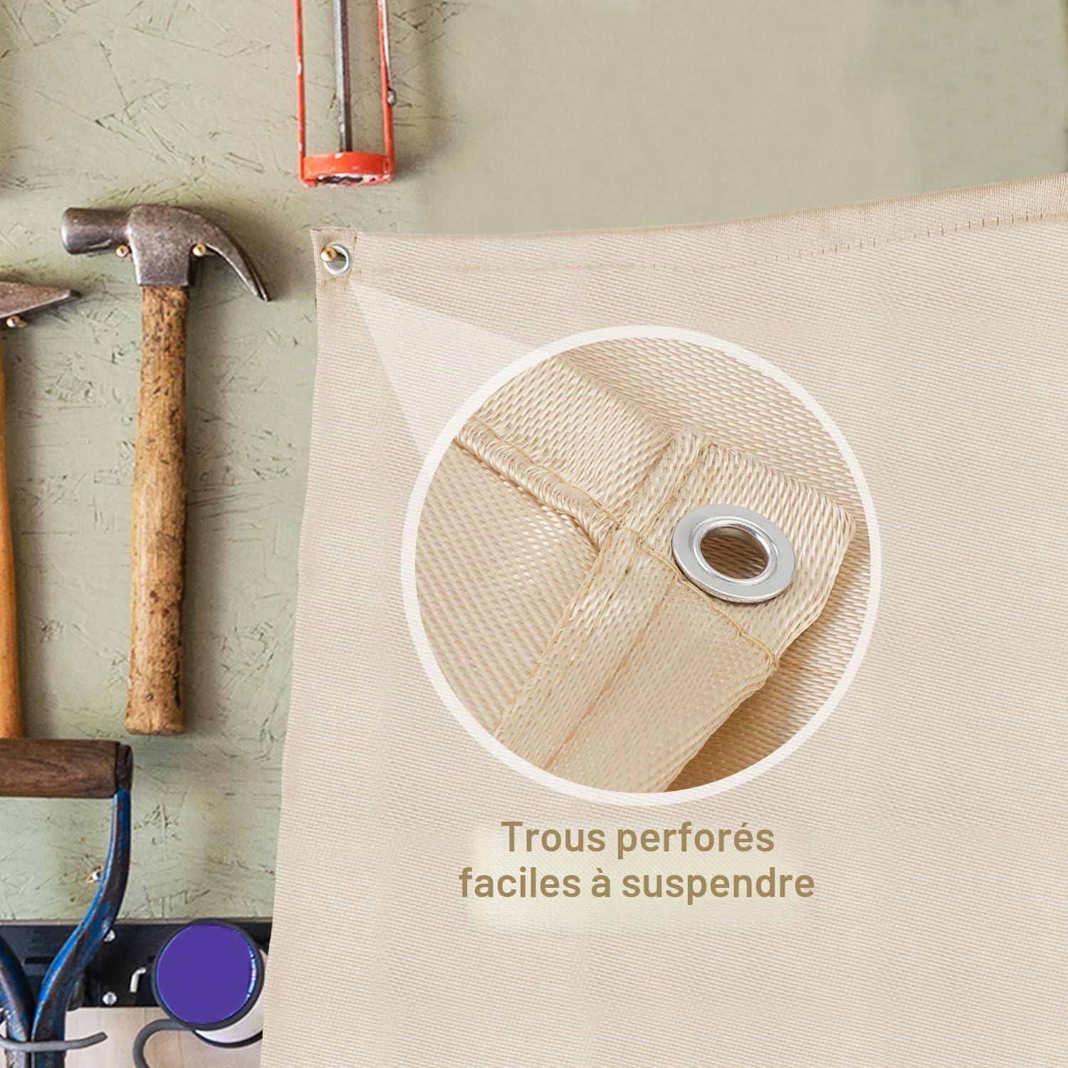 Couverture de Soudage Ignifuge, 180x120cm Rideau de Soudage 8mm d'Épaisseur Couverture Ignifuge avec Oillets Rideau de Soudure d'Isolation Thermique pour Poêle de Camping Barbecue