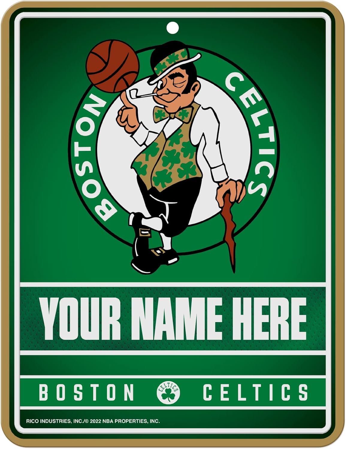 Rico Industries NBA Personalized Metal Parking Sign Personalized/Custom Metal 8.5" x 11" Parking Sign - Home Décor - Indoor/Outdoor - Great Gift for Men, Women, & Fans