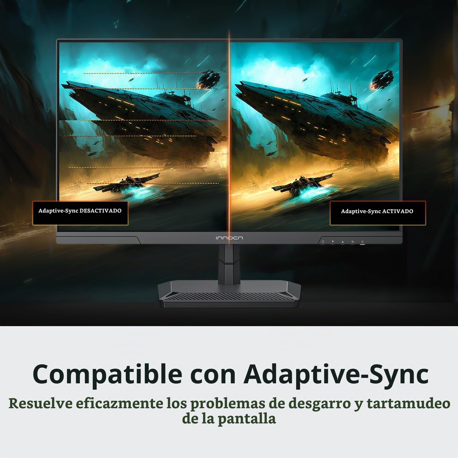 INNOCN - Monitor de Juegos de 24.5 Pulgadas 1440P 240Hz QHD 2K PC de computadora para Juegos, visualización IPS rápida HDMI 2.1, DisplayPort, Altavoz Incorporado, 25G2S
