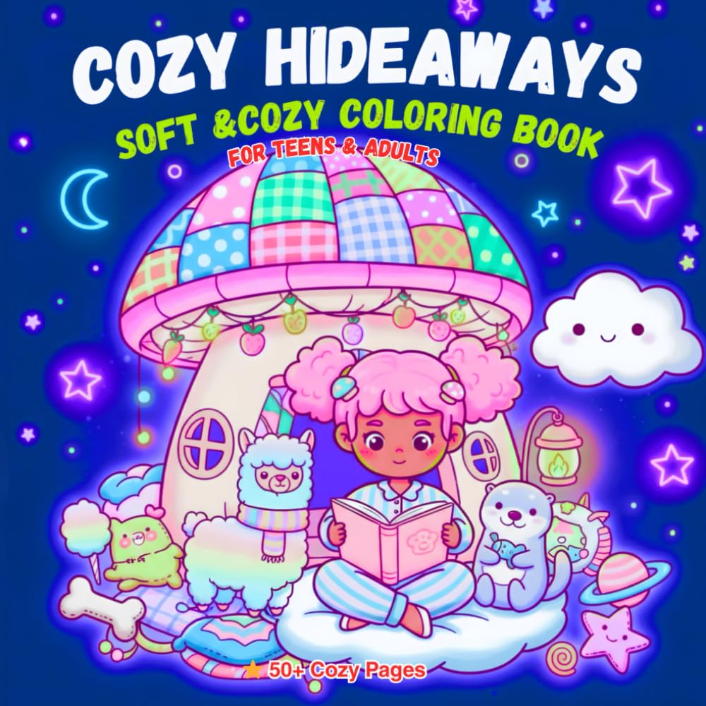 Cozy Hideaways: Cozy Coloring Book for Teens & Adults