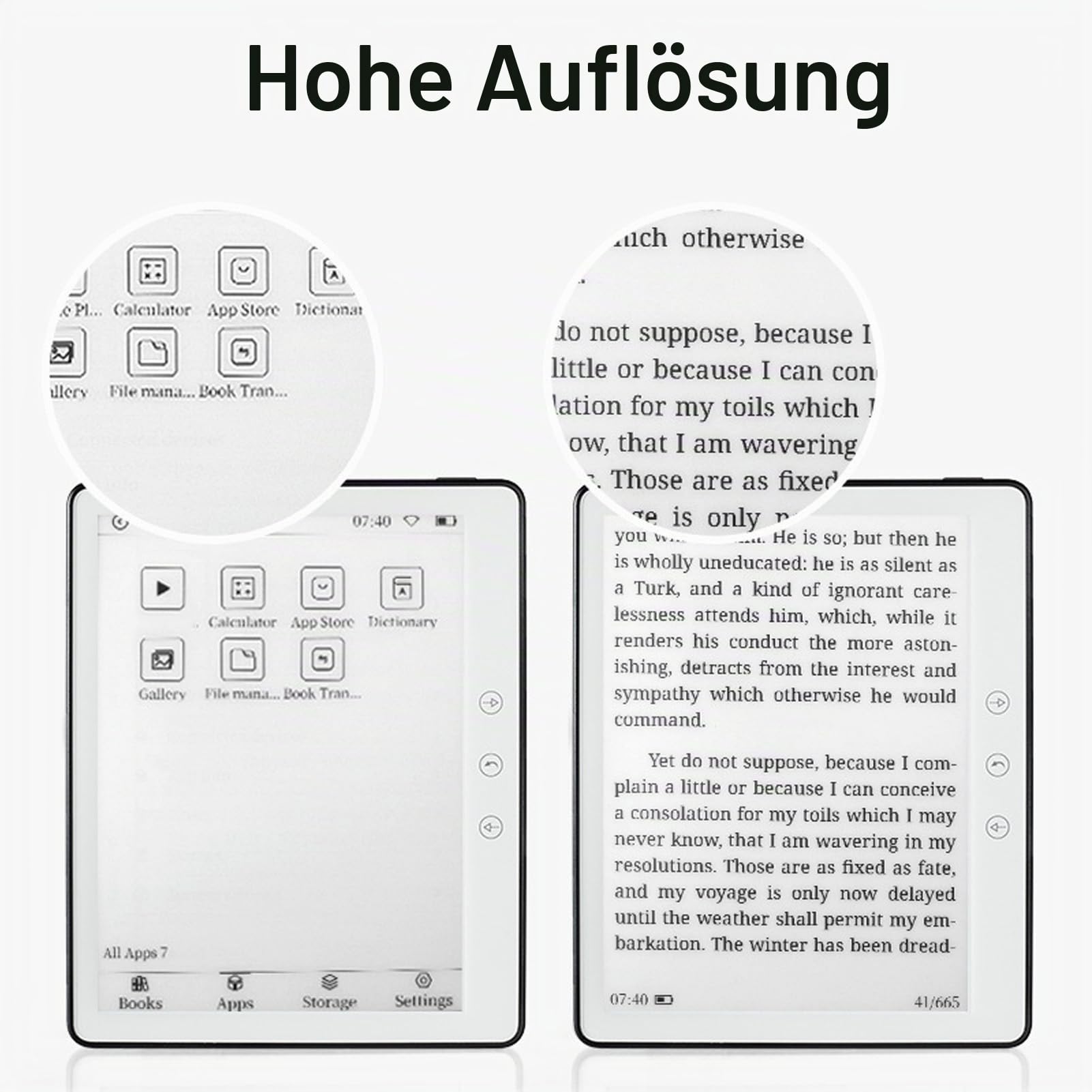 5,76 Zoll E Ink Touchscreen E Reader für Android 8.1 | Ultra Dünn Leicht E Reader 16GB 64GB Erweiterung 1500mAh Akku 7 Tage Lesetablet EPUB PDF MOBI