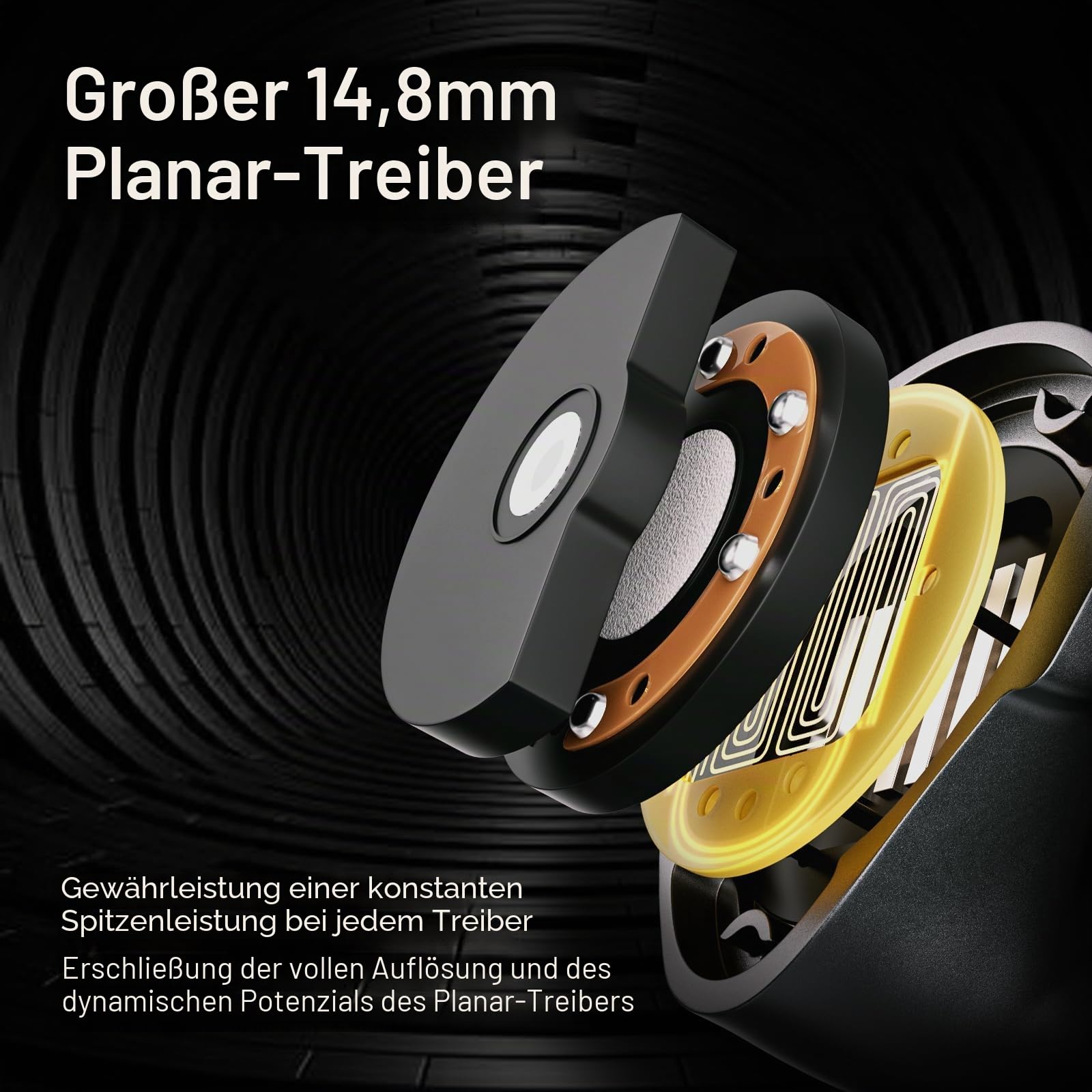 Letshuoer S12 Ultra 14,8 mm Planar-Treiber In-Ear-Monitor IEM, HiFi-Kopfhörer mit abnehmbarem 2-poligem 392-adrigem versilbertem Kabel für Musiker, Audiophile (Mokka, 3,5 mm/4,4 mm Stecker)