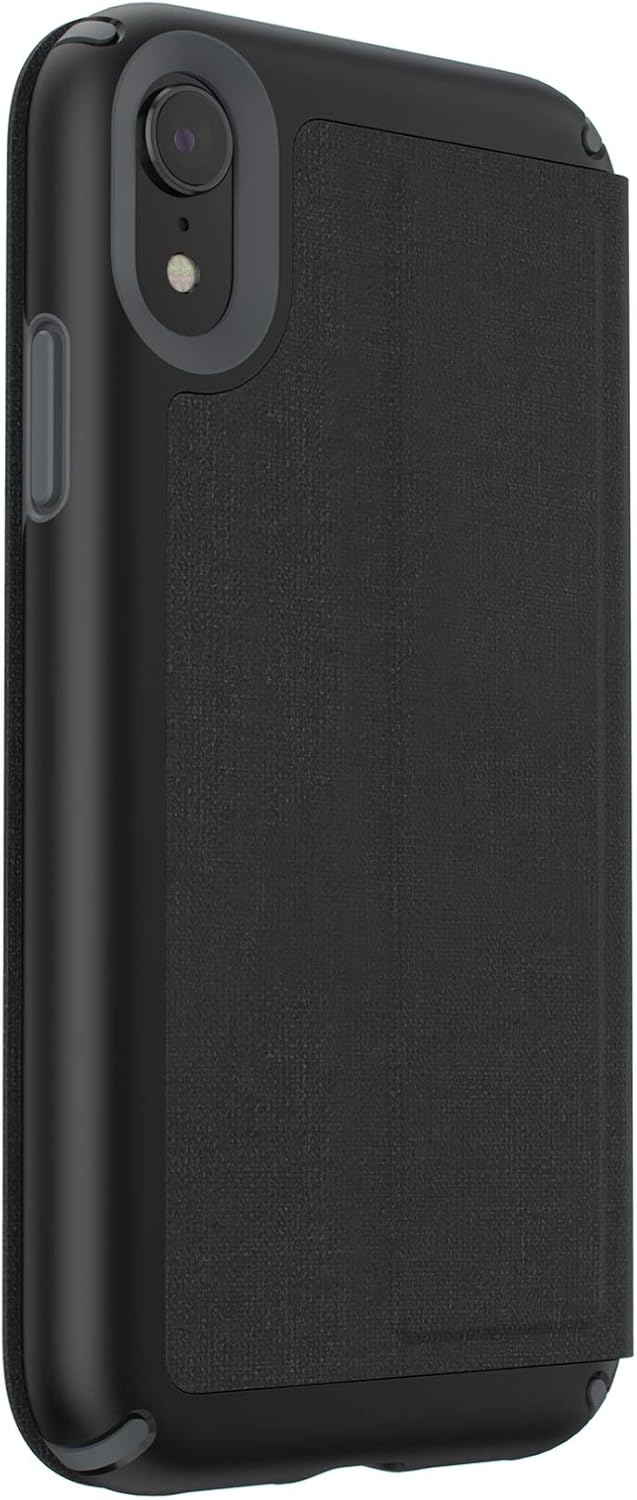 Weekly Top Sale Speck Products Presidio Folio iPhone XR Case, Heathered Black/Black/Slate Grey