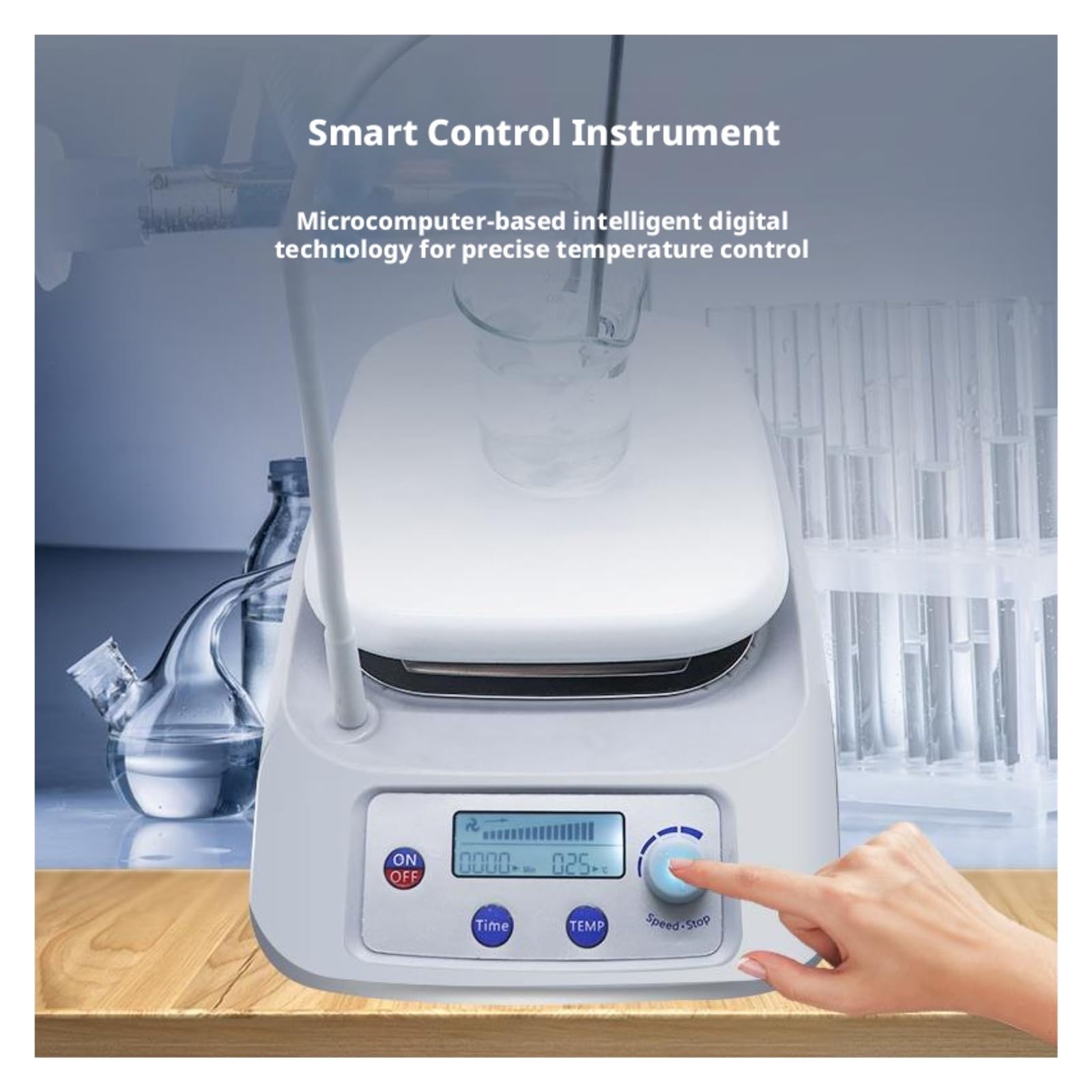 Agitatore da Laboratorio, Sonda esterna con schermo LED a piastra riscaldante agitatore magnetico termostatico digitale