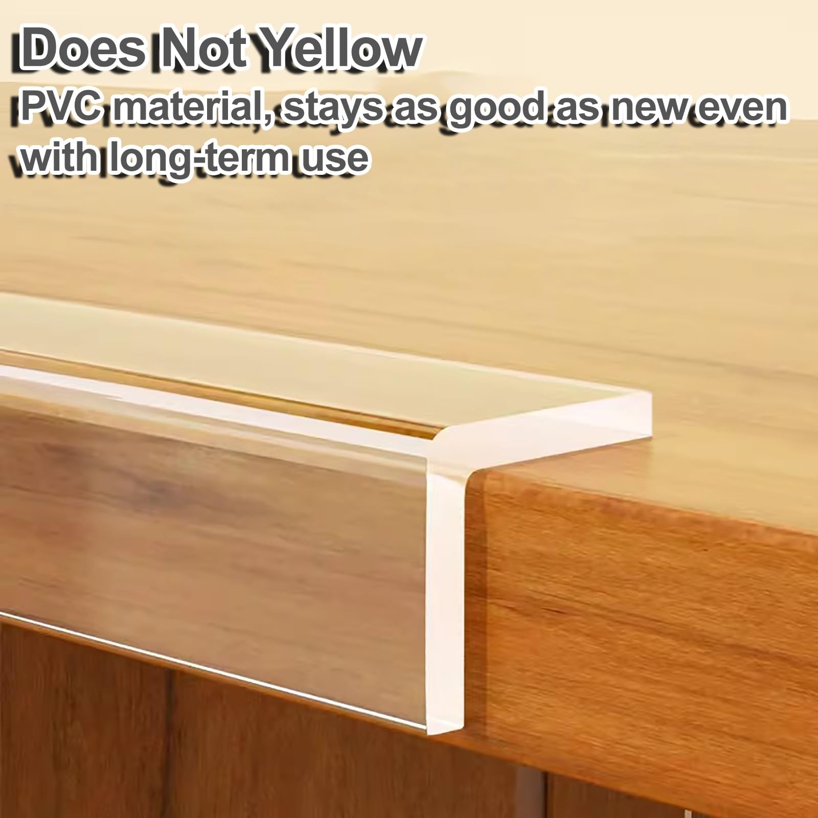 Möbel-Eckenschutz, Transparenter PVC-Kantenschutz, selbstklebend, 3–20 m, for Glas-Schreibtischschrank, Arbeitsplattenregal(W:2cm/0.8in,20m/65.6ft)