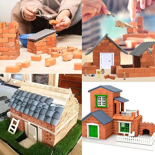 Miniatura 7 de Cayway 120 piezas de mini ladrillos pequeños para paisajismo, ladrillos en miniatura, ladrillos pequeños para manualidades, ladrillos falsos