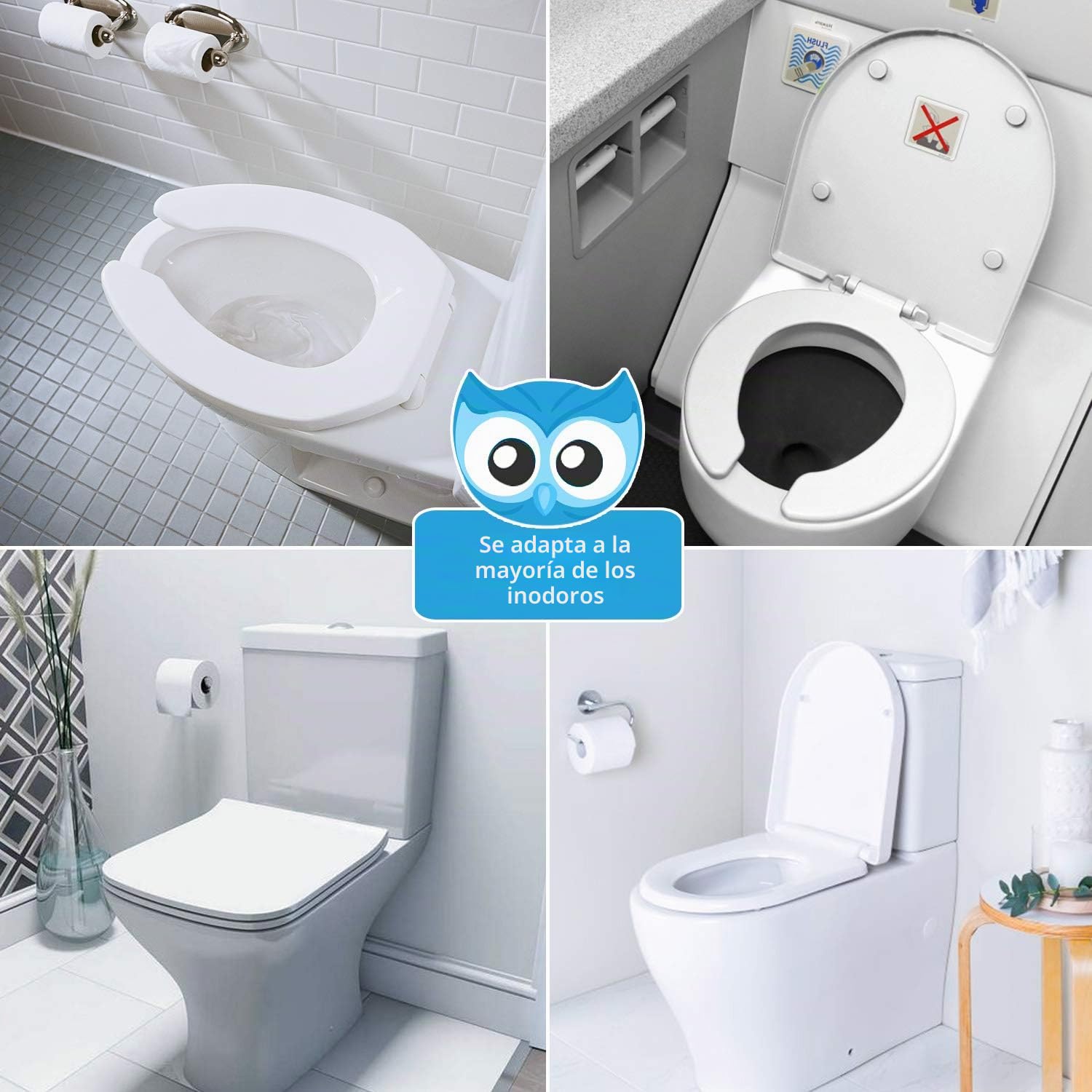 Maliton Asiento Inodoro Plegable para Niños,Adaptador WC,Antideslizante Antisalpicadura Reductor WC para Viaje Reutilizable,Reductor de Inodoro para Viajes y Entrenamiento de Baño-Gris