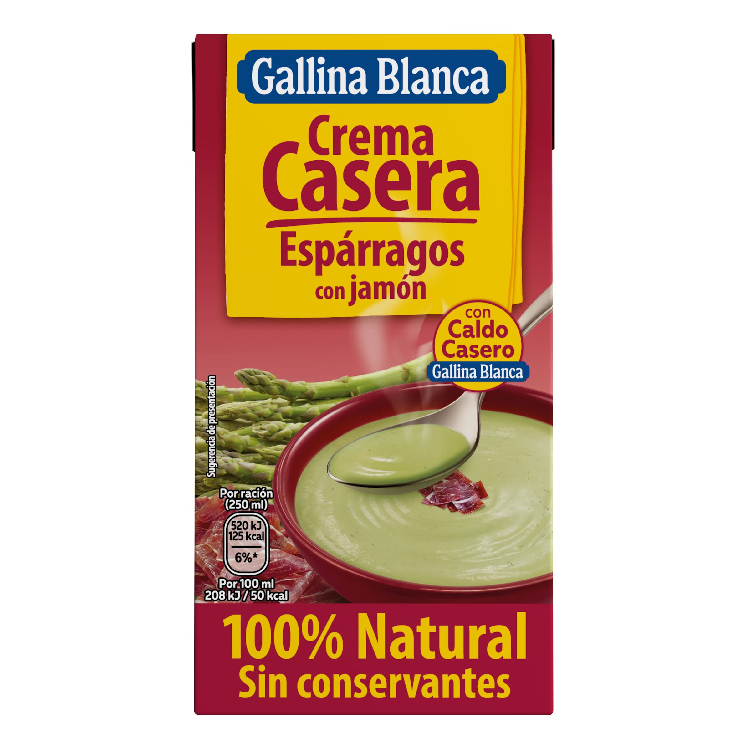 Gallina Blanca Crema Casera de Espárragos con Jamón 100% Natural Sin conservantes, 500 ml — view 3