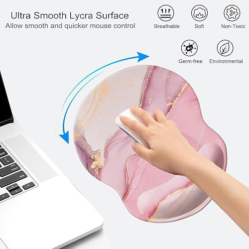 Miniatura 123 de Alfombrilla para mouse con soporte de muñeca, almohadilla antideslizante para mouse para oficina, computadora, laptop y Mac, cómoda y ligera