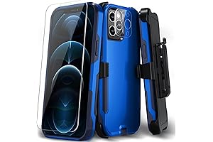 XMON iPhone 12 Pro Max Case with Tempered Glass Screen Protector