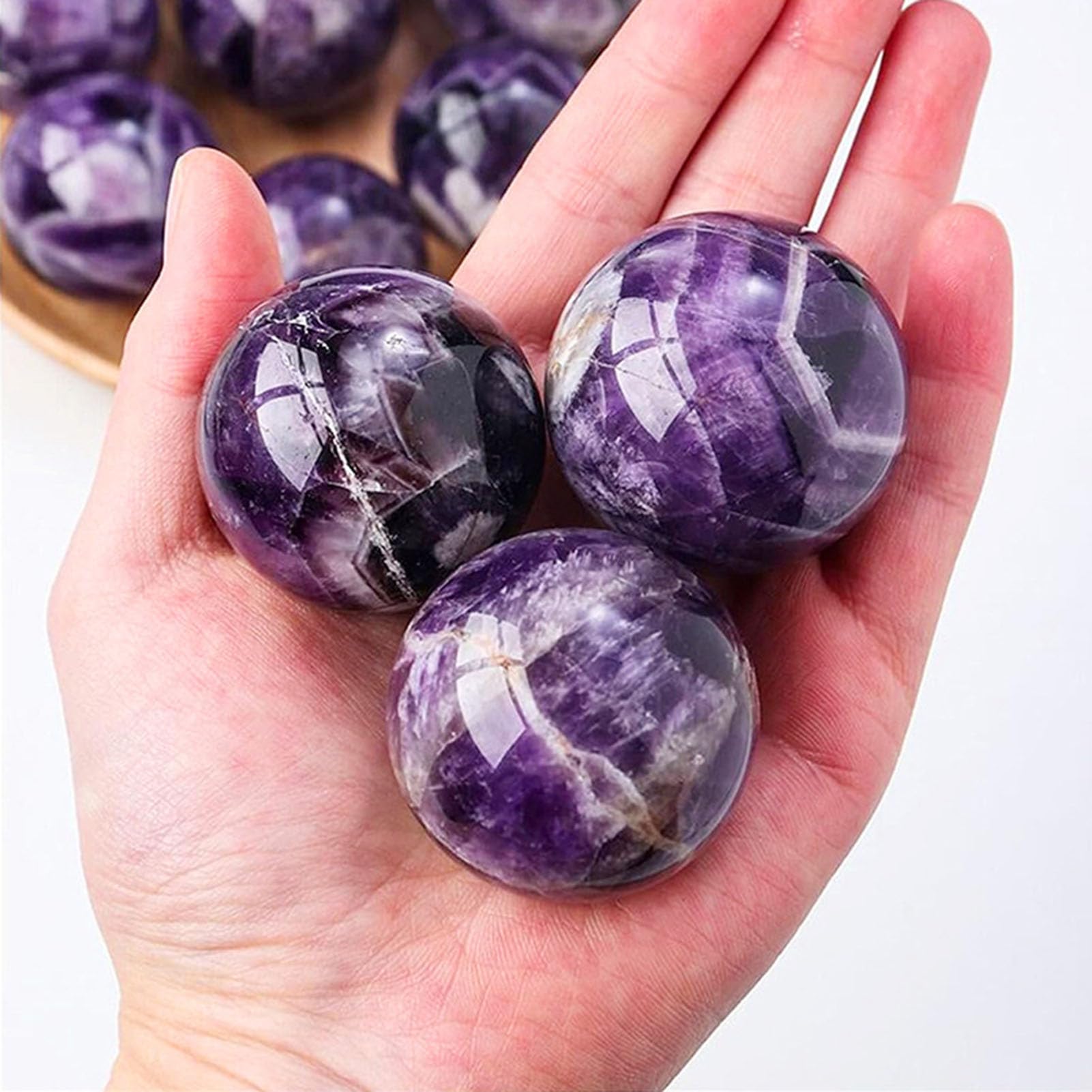 Natürliche Amethyst-Kristallkugel, heilende Edelsteinkugel